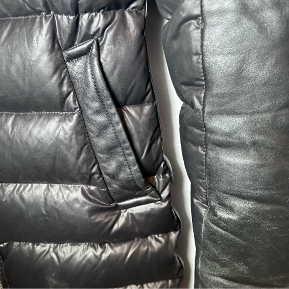 Nicole Benisti NB Series Black Lamb Leather Duck Down Puffer Coat XS - Picture 4 of 12